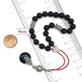 Greek KOMBOLOI Worry Beads Anxiety Beads Rosary Relaxation Stress Relief -SHINY BLACK ONYX BEADS -8mm Diameter-