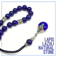 Greek KOMBOLOI Worry Beads Anxiety Beads Rosary Relaxation Stress Relief -LAPIS LAZULI STONE BEADS -10mm Diameter-
