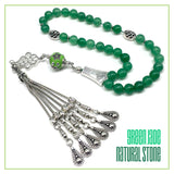 Muslim Tasbih, Tasbeeh, Misbaha, Worry Beads, Muslim Prayer Beads, Rosary, Green Jade & Indonesia Beads Design Tesbih (8 mm 33 Beads)