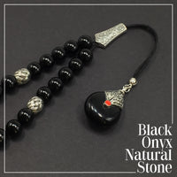 Greek KOMBOLOI Worry Beads Anxiety Beads Rosary Relaxation Stress Relief -SHINY BLACK ONYX BEADS -10mm Diameter-