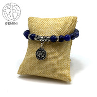 GEMINI ZODIAC Healing Gemstone Bracelets According to Zodiac Series -8 mm Sodalite Stone Beads- Astrology Healing Stress Relief Bracelets