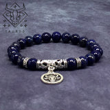 TAURUS ZODIAC Healing Gemstone Bracelets According to Zodiac Series -8 mm Lapis Lazuli Beads- Astrology Healing Stress Relief Bracelets