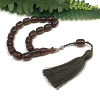 Relaxing Stress Relief Big Beads Prayer Beads, Worry Beads, Masbaha, Maskot Tesbih, Tasbih, Misbaha  (16x13 mm 17 Olive Green Resin Beads)