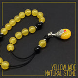 Greek KOMBOLOI Worry Beads Anxiety Beads Rosary Relaxation Stress Relief -YELLOW JADE STONE BEADS -10mm Diameter-