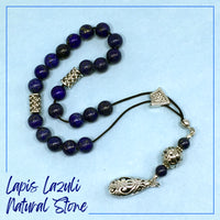 Greek KOMBOLOI Worry Beads Anxiety Beads Rosary Relaxation Stress Relief -LAPIS LAZULI STONE BEADS -8mm Diameter-