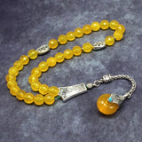 -PRESTIGE SERIES-  Malaysian Yellow Jade Stone Prayer Beads -8mm diameter beads