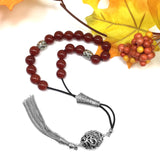 Greek KOMBOLOI Worry Beads Anxiety Beads Rosary Relaxation Stress Relief -RED AGATE STONE BEADS -10mm Diameter-