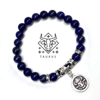 TAURUS ZODIAC Healing Gemstone Bracelets According to Zodiac Series -8 mm Lapis Lazuli Beads- Astrology Healing Stress Relief Bracelets