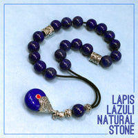Greek KOMBOLOI Worry Beads Anxiety Beads Rosary Relaxation Stress Relief -LAPIS LAZULI STONE BEADS -10mm Diameter-
