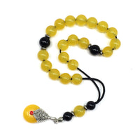 Greek KOMBOLOI Worry Beads Anxiety Beads Rosary Relaxation Stress Relief -YELLOW JADE STONE BEADS -10mm Diameter-