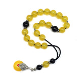 Greek KOMBOLOI Worry Beads Anxiety Beads Rosary Relaxation Stress Relief -YELLOW JADE STONE BEADS -10mm Diameter-