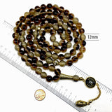 Big Saddle Brown Muslim Prayer Beads, Tesbih, Tasbih, Tasbeeh, Misbaha, Masbaha, Muslim Tasbih, Rosary Allah Tassel (12 mm 99 Resin Beads)