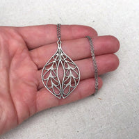 Boho Leaf Necklace - Filigree Necklace - Leaf Necklace - Bohemian Necklace - Filigree Leaf Pendant