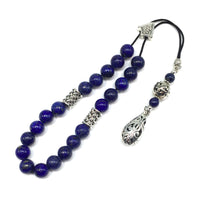 Greek KOMBOLOI Worry Beads Anxiety Beads Rosary Relaxation Stress Relief -LAPIS LAZULI STONE BEADS -8mm Diameter-