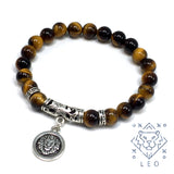 LEO ZODIAC Healing Gemstone Bracelets According to Zodiac Series -8 mm Tiger Eye Stone Beads- Astrology Healing Stress Relief Bracelets