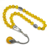 -PRESTIGE SERIES-  Malaysian Yellow Jade Stone Prayer Beads -8mm diameter beads