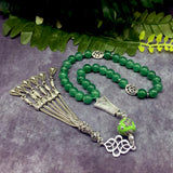 Muslim Tasbih, Tasbeeh, Misbaha, Worry Beads, Muslim Prayer Beads, Rosary, Green Jade & Indonesia Beads Design Tesbih (8 mm 33 Beads)