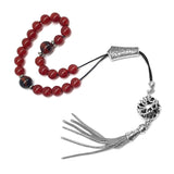 Greek KOMBOLOI Worry Beads Anxiety Beads Rosary Relaxation Stress Relief -RED AGATE STONE BEADS -8mm Diameter-