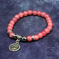 PISCES ZODIAC Healing Gemstone Bracelets According to Zodiac Series -8 mm Rose Quartz Beads- Astrology Healing Stress Relief Bracelets