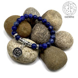 GEMINI ZODIAC Healing Gemstone Bracelets According to Zodiac Series -8 mm Sodalite Stone Beads- Astrology Healing Stress Relief Bracelets