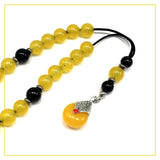 Greek KOMBOLOI Worry Beads Anxiety Beads Rosary Relaxation Stress Relief -YELLOW JADE STONE BEADS -10mm Diameter-