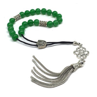 Greek KOMBOLOI Worry Beads Anxiety Beads Rosary Relaxation Stress Relief -GREEN JADE BEADS -8mm Diameter-
