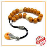 Greek KOMBOLOI Series Worry Beads Begleri Pony Anxiety Beads Rosary Relaxation Stress Relief (Dark Orange Resin Drum -13X9 mm- 19 Big Beads)