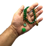 ALBATROSART -Swing Beads Collection- Prayer Beads Tesbih Tasbih Tasbeeh Misbaha Masbaha Subha Sebha Sibha Rosary (Model 6 -Green Agate Stone -8 mm Diameter Beads)