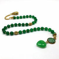 ALBATROSART -Swing Beads Collection- Prayer Beads Tesbih Tasbih Tasbeeh Misbaha Masbaha Subha Sebha Sibha Rosary (Model 6 -Green Agate Stone -8 mm Diameter Beads)