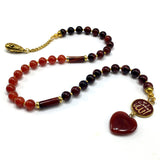 -Swing Beads Collection- Prayer Beads Tesbih Tasbih Tasbeeh Misbaha Masbaha Subha Sebha Sibha Rosary (Model 7 -RED Agate Stone -8 mm 33 Diameter Beads)