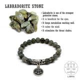 LIBRA ZODIAC Healing Gemstone Bracelets According to Zodiac Series -8 mm Labradorite Stone Beads- Astrology Healing Stress Relief Bracelets