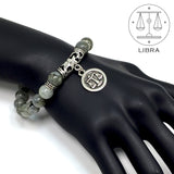 LIBRA ZODIAC Healing Gemstone Bracelets According to Zodiac Series -8 mm Labradorite Stone Beads- Astrology Healing Stress Relief Bracelets