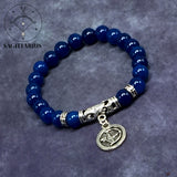 SAGITTARIUS ZODIAC Healing Gemstone Bracelets According to Zodiac Series -8 mm Blue Agate Beads- Astrology Healing Stress Relief Bracelets