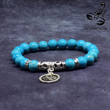 SCORPIO ZODIAC Healing Gemstone Bracelets According to Zodiac Series -8 mm Turquoise Stone Beads- Astrology Healing Stress Relief Bracelets