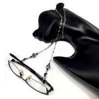 Blue European Rhinestone Beads Design Eyeglass Chain Eyewear Retainer Eyeglass Strap Holder Eyeglass Necklace Women Eyeglass Chain -FREE Eyeglass Case