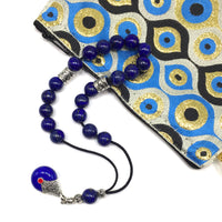 Greek KOMBOLOI Worry Beads Anxiety Beads Rosary Relaxation Stress Relief -LAPIS LAZULI STONE BEADS -10mm Diameter-
