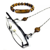 Tiger Eye & Bracelet Eyeglass Chains Elegant Eyewear Retainer Beaded Eyeglass Strap Holder Natural Stone Beaded Eyewear Retainer