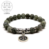 LIBRA ZODIAC Healing Gemstone Bracelets According to Zodiac Series -8 mm Labradorite Stone Beads- Astrology Healing Stress Relief Bracelets