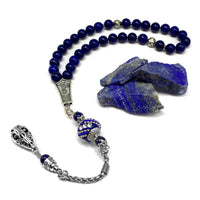 -PRESTIGE SERIES- Lapis Lazuli Stone Prayer Beads-Tesbih-Tasbih-Tasbeeh-Misbaha (8 mm 33 beads)