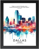 Framed Cityscape Poster, Modern City Prints, US Cities Skyline Wall Art, Travel Photography Decor, Beautiful Urban Posters for Home Deco (CHICAGO ILLINOIS, 7" L x 5" W, Framed)