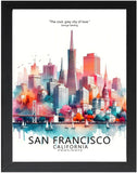 Framed Cityscape Poster, Modern City Prints, US Cities Skyline Wall Art, Travel Photography Decor, Beautiful Urban Posters for Home Deco (CHICAGO ILLINOIS, 7" L x 5" W, Framed)