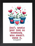 Framed Wisdom Posters - Positive Quotes Wall Art for Mental Health & Therapy - Home Office Decor Self Love Prints (AMORE, 7" L x 5" W, Framed)