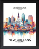 Framed Cityscape Poster, Modern City Prints, US Cities Skyline Wall Art, Travel Photography Decor, Beautiful Urban Posters for Home Deco (CHICAGO ILLINOIS, 7" L x 5" W, Framed)