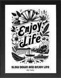 Framed Wisdom Posters - Positive Quotes Wall Art for Mental Health & Therapy - Home Office Decor Self Love Prints (AMORE, 7" L x 5" W, Framed)