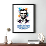 Framed US Presidents Posters, America’s Leaders, US President Quotes, Patriotic Historical Prints, Motivational Home Office Decor & Educational Artwork (Abraham Lincoln, 7L x5 W, Framed)