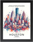 Framed Cityscape Poster, Modern City Prints, US Cities Skyline Wall Art, Travel Photography Decor, Beautiful Urban Posters for Home Deco (CHICAGO ILLINOIS, 7" L x 5" W, Framed)