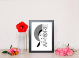 Framed Wisdom Posters - Positive Quotes Wall Art for Mental Health & Therapy - Home Office Decor Self Love Prints (AMORE, 7" L x 5" W, Framed)