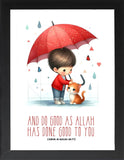 Framed Muslim Kids Posters, Quran Verses for Children, Muslim Kids Wall Art, Islamic Nursery Decor, Islamic Gifts, Dua Quotes, Islamic Education Poster (ALLAH, 7" L x 5" W, Framed)