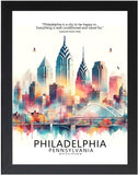 Framed Cityscape Poster, Modern City Prints, US Cities Skyline Wall Art, Travel Photography Decor, Beautiful Urban Posters for Home Deco (CHICAGO ILLINOIS, 7" L x 5" W, Framed)