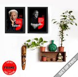 Famous Quote Framed Poster, Famous Quotes Poster, Famous Inspirational and Motivational Wall Art, Motivational Quotes, Home and Office Wall Art Deco ((SET OF TWO) MORGAN FREEMAN-PAULO COELHO, 7"L x 5"W, Framed)